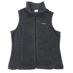 COLUMBIA Benton Springs Full Zip Fleece Vest Softshell Women Large Charcoal Gray